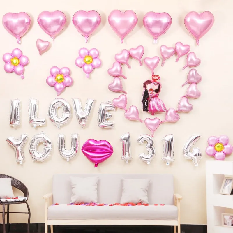 Акция 10 дюймовый алюминиевый воздушный шар из фольги в форме сердца детские