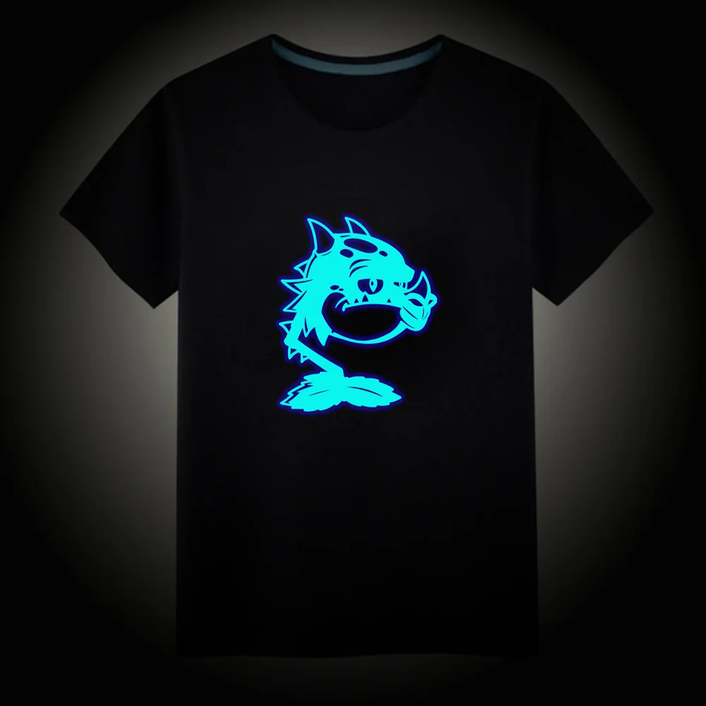 09 Детские футболки с рисунками из игры PVZ, подсолнуха, крестьянки, обои, светящиеся футболки для мальчиков и девочек, флуоресцентные футболки с короткими рукавами, Детские хлопковые топы, Ves - Цвет: 09
