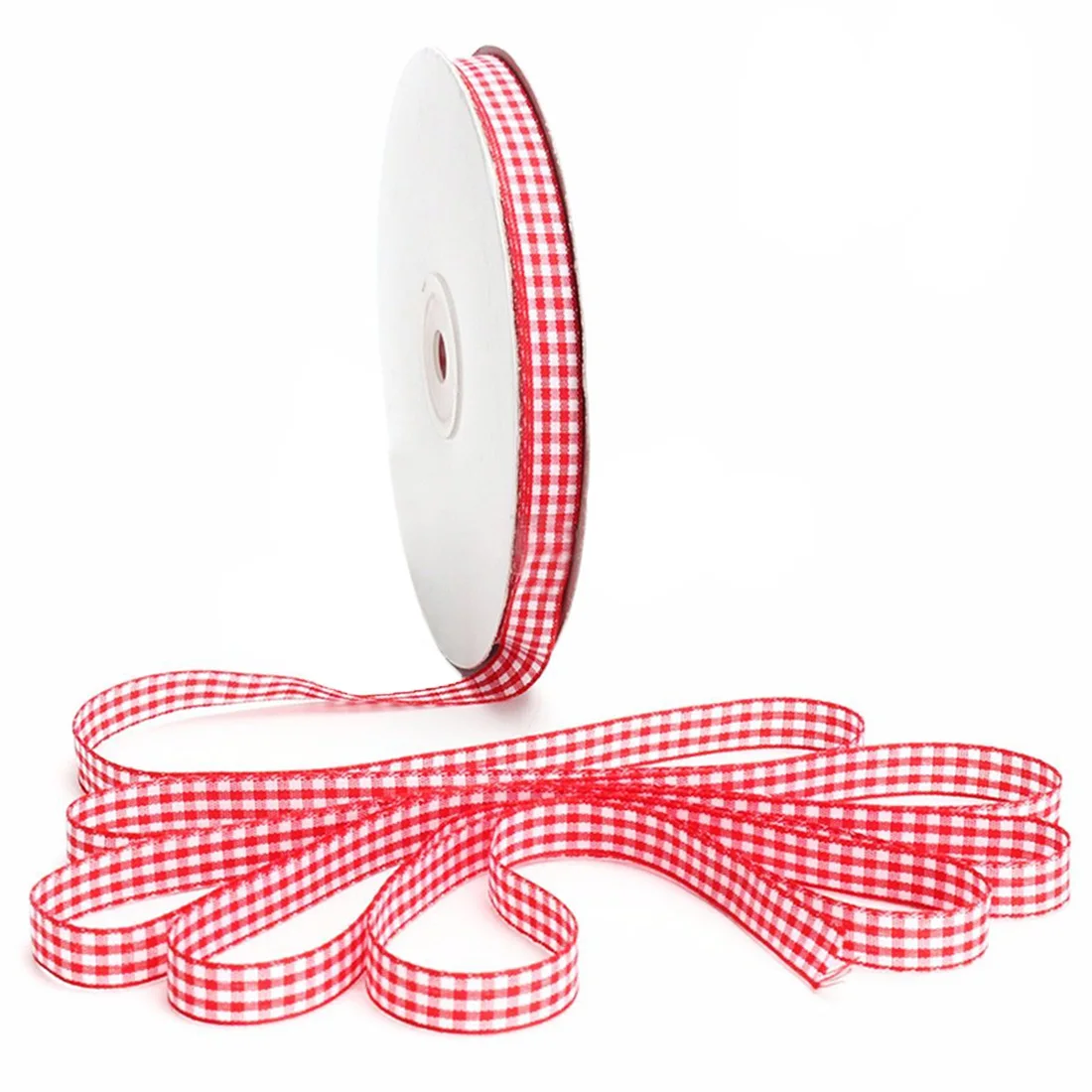 45 м полная катушка отрезной длины Gingham ленты Швейные ремесла 10 мм широкий красный