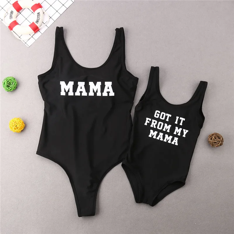 Kids Swimsuit Summer Bathing Suit Women Girls Monokini Men Boys Trunks Beachwear Swimming Family Matching Swimwear Mother Father | Мать и