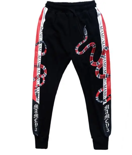 Мужские спортивные штаны для бега с 3d принтом со змеиным животным модные фитнеса