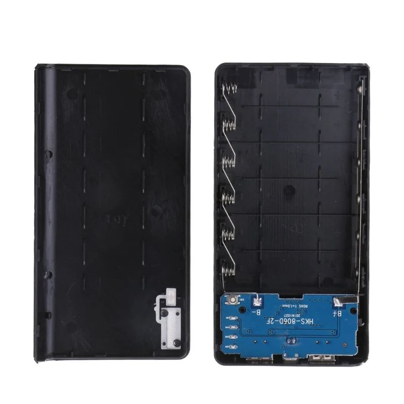 Мощность банка Box Dual USB 6x18650 внешнего резервного Батарея Зарядное устройство