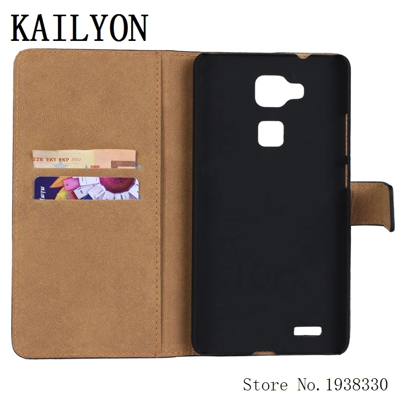 KAILYON For Huawei Mate7 Case Original Genuine Leather Ascend Mate 7 Phone Cover Flip Wallet Stand Bags With Car |