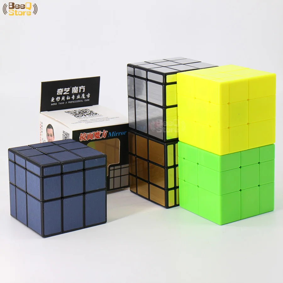 Qiyi 3x3 зеркальный куб, магический куб, золотой, серебряный, матовый, зеленый, желтый, зеркальный, без наклеек, куб 3x3x3 для детей, обучающая игрушка, подарок
