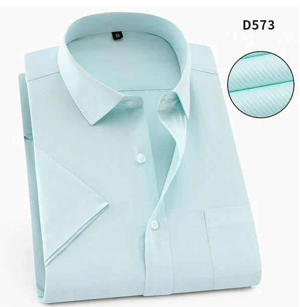 D573 Большие размеры 8XL, мужские летние рубашки с коротким рукавом, деловые рубашки для мужчин, большие 7XL, легкая забота, светская Мужская одежда, карьера, 6XL, дышащая - Цвет: D573