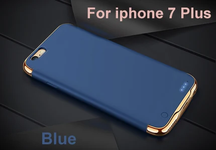 Чехол для аккумулятора для iPhone 6 6s Plus, внешний аккумулятор, запасное зарядное устройство, чехол для iPhone 7, 7 plus, чехол для зарядного устройства - Цвет: i7 plus Blue