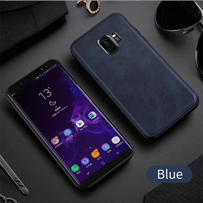 Blue X-Level кожаный чехол для samsung S9 Plus мягкий Силиконовый противоударный чехол для samsung Galaxy s9 s9+ чехол - Цвет: Blue