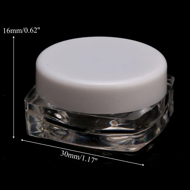 10 шт. прозрачный маленький квадратный флакон 5g пустая баночка для косметики