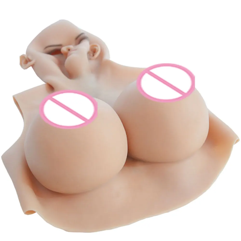 

MUSIC POET Female face with artificial chest cosplay breast form drag queen crossdresser ladyboy shemale Halloween masquerade