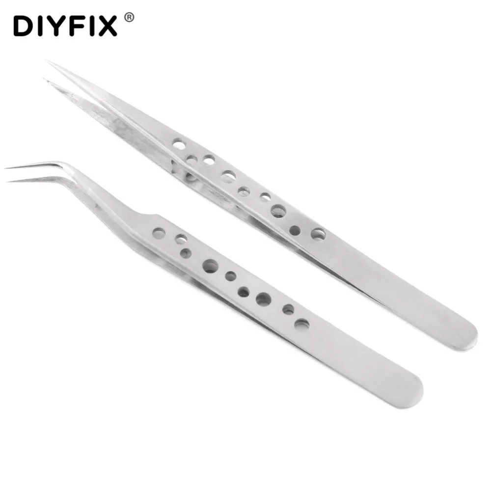 Пинцет DIYFIX из нержавеющей стали прецизионный Антистатический пинцет с прямыми