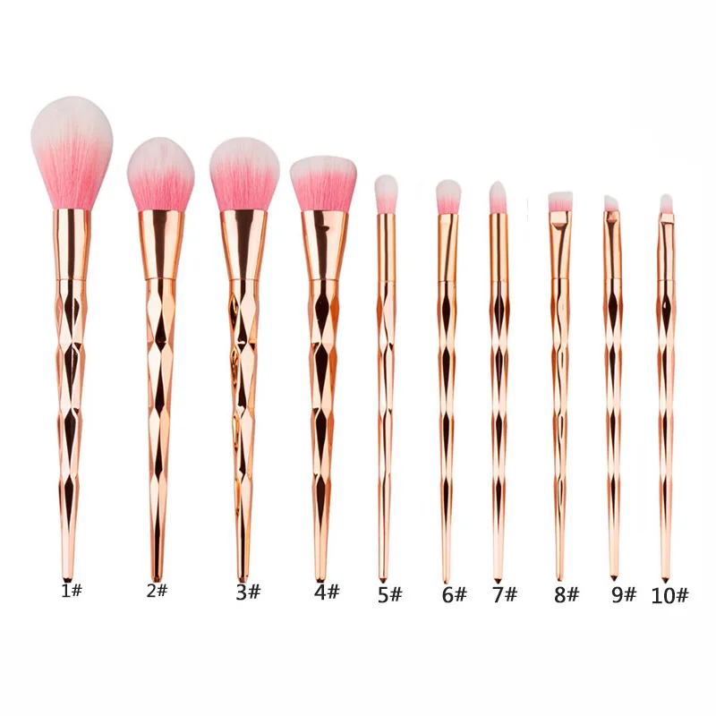 1pcs Rose gold Diamond makeup brushes Foundation Blending Power Eyeshadow Contour Concealer Blush Cosmetic Beauty Make up Tool