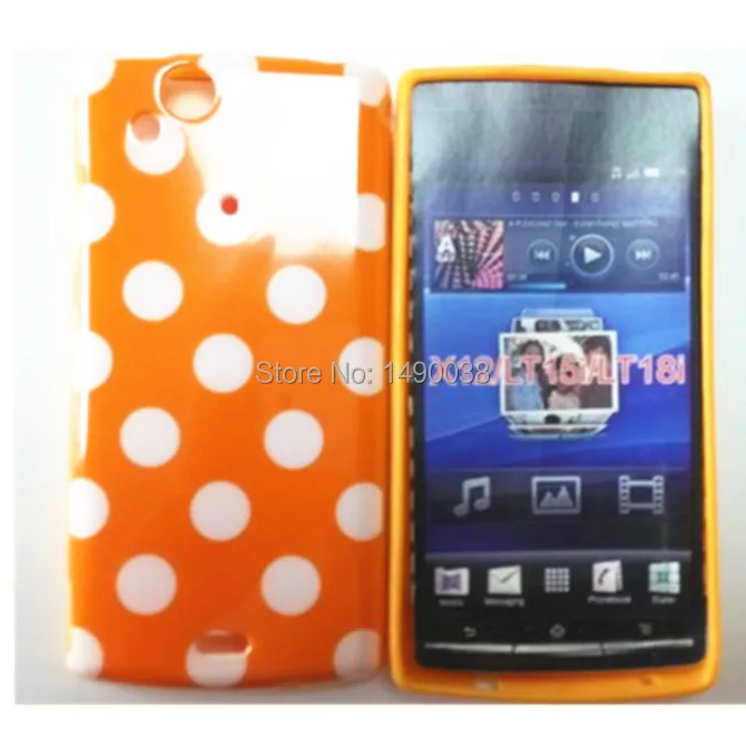 Популярный цветной чехол в горошек из мягкого ТПУ для телефона Sony Xperia acr S LT15i/LT18i/X12