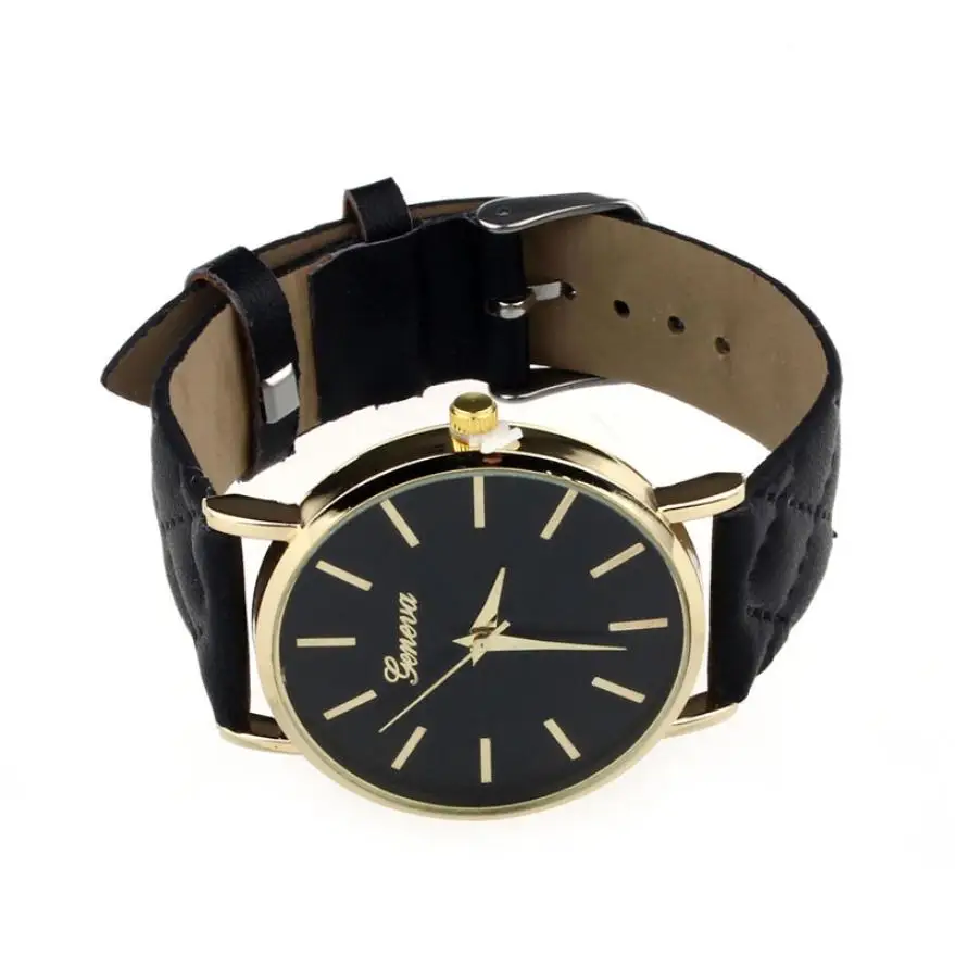

Timezone #301 Geneva Unisex Casual Watch Checkers Faux Leather Quartz Analog Wrist Watch