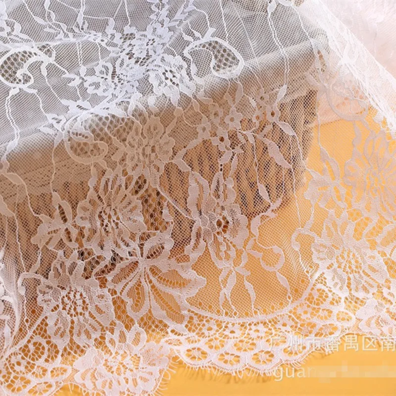 

3Meter/lot 150cm wide Eyelashes lace Sewing trim off white black cothes lace Mesh fabric diy accessories