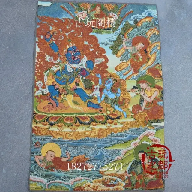 

Chinese collection Thangka embroidery Angry buddha diagram