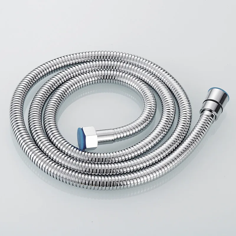 Розовое золото душевой шланг держатель душевой головки Сантехнический шланг гибкий из нержавеющей стали двойной блокированный душевой шланг Труба 1,5 м - Цвет: chrome
