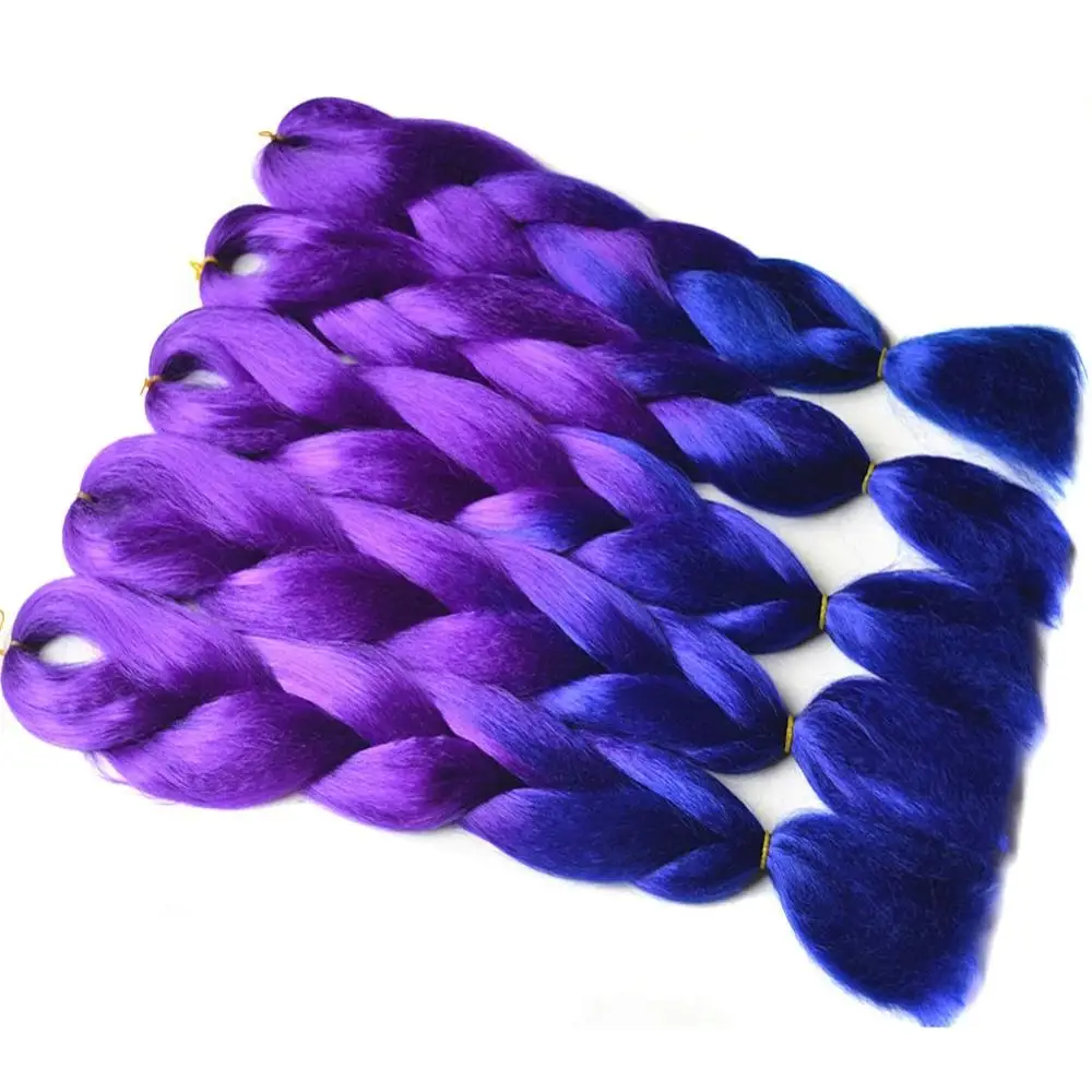 Chorliss 2" Ombre Плетение Волос вязанная косами jumbo косы синтетических крючком Химическое наращивание волос blacktpurpletmint Зеленый 100 г/упак - Цвет: #2