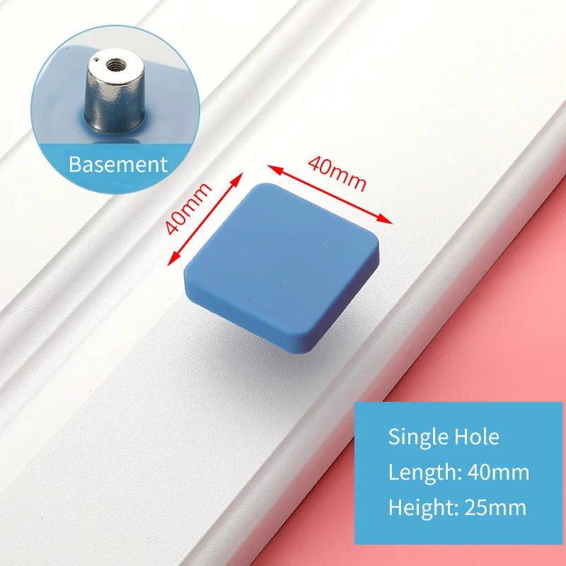 Square Blue KAK детская комната ручки для ящиков и ручки Луна Звезда мультфильм Мебельная ручка ПВХ облако дверные ручки Шкаф Тянет для детей - Цвет: Square Blue