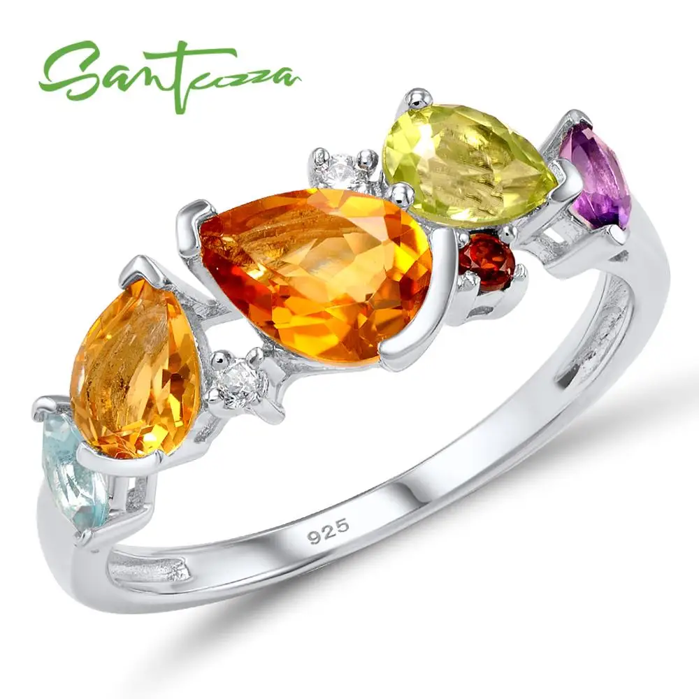 SANTUZZA, серебряные кольца для женщин, 925 пробы, серебро, великолепные, много драгоценных камней, кольца для женщин, необычные, Bijoux, модные ювелирные изделия