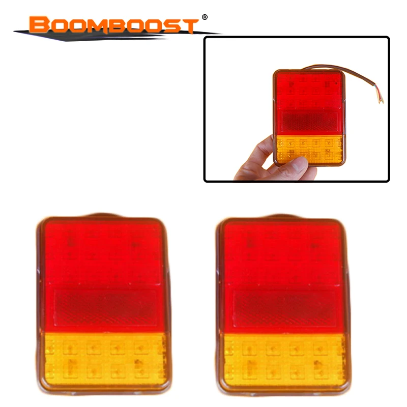 30 LED Red Amber Rear Tail Light Accessories Lights Warning 2PCS For Trailer Truck Boat Taillights 12V Waterproof | Автомобили и