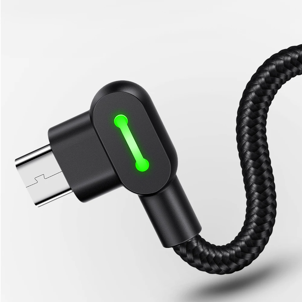 Кабель Micro USB 1 8 м 2 А шнур для быстрой зарядки и синхронизации данных 90 градусов
