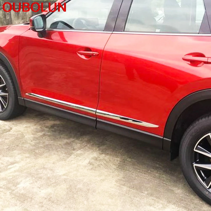 OUBOLUN для Mazda CX-5 CX5 2017 2018 ABS Хромированная боковая декоративная накладка кузова