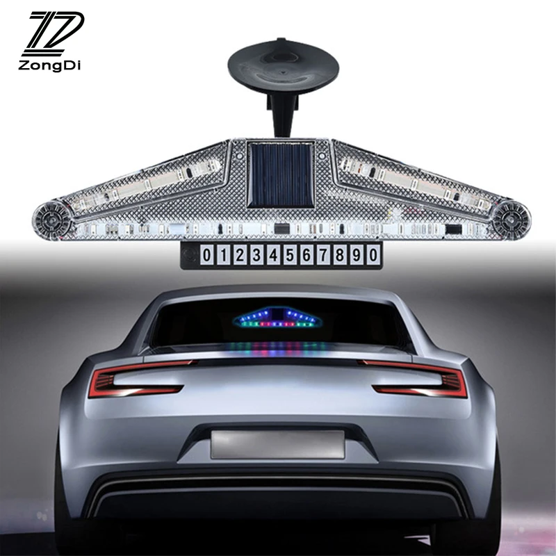 ZD Автомобильный задний лобовой прожектор светодиодный стробоскоп на солнечной