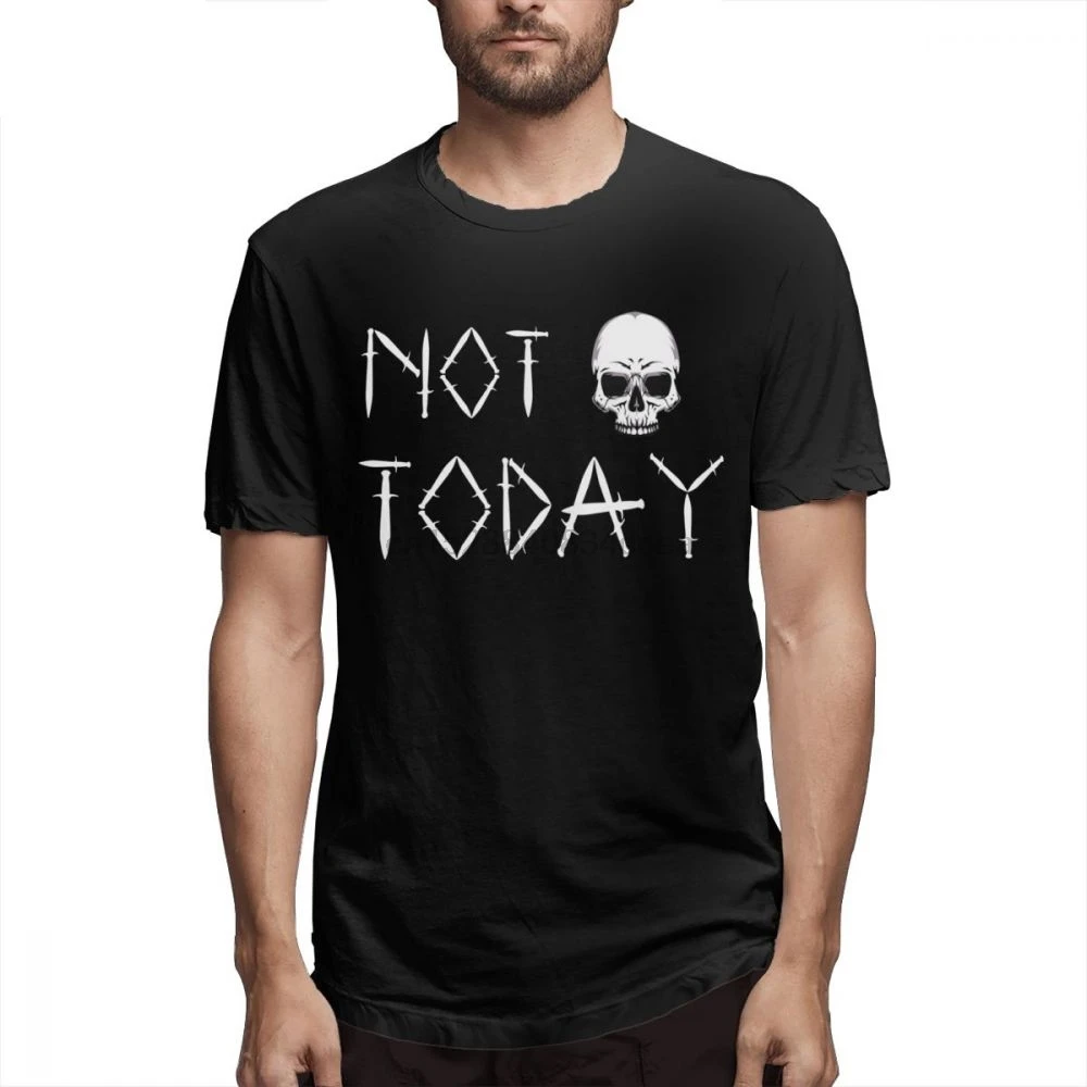 Футболка с принтом Аниме для мужчин Not today ARYA STARK Новое поступление Повседневная
