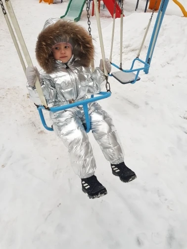 2019 г. Детская одежда для русской зимы комплект одежды девочек новогодняя парка