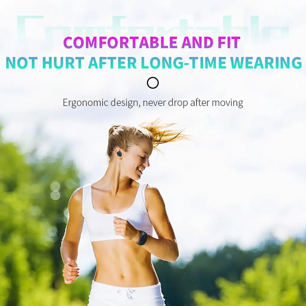 TWS Bluetooth 5.0 Earphones Portable Smart Band Headset Wireless Earphone Fitness Tracker Bracelet Storage Charger Earphones