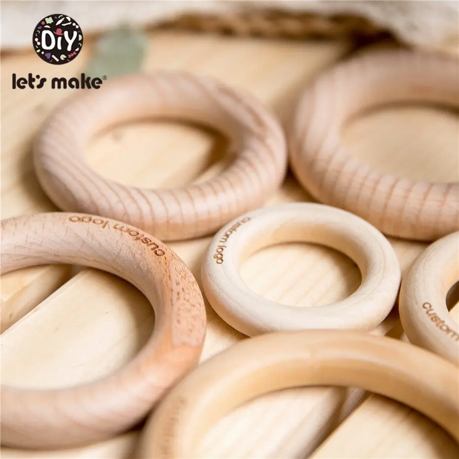 Let'S Make Baby Teether 50 шт бук Bpa бесплатно Деревянный Прорезыватель для зубов детский