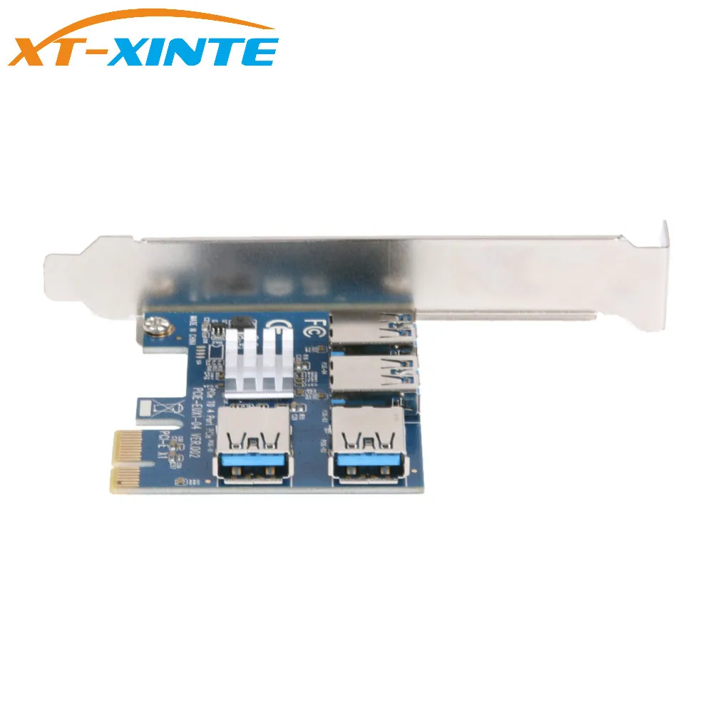 PCIe от 1 до 4 PCI-express 16X Слоты Riser Card PCI-E 1X к внешнему 4 PCI-e USB 3,0 адаптер мультипликатор карты для майнера биткоина