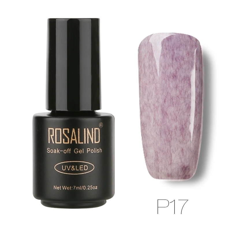 P17 ROSALIND 7 мл Лак для ногтей искусственный мех эффект P01-26 гель лак для ногтей Дизайн ногтей УФ светодиодный отмачиваемый гель белый лак набор для маникюра - Цвет: P17