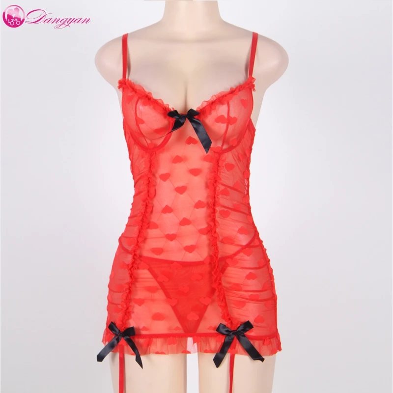 DangYan adult plus size erotic dress print lace perspective babydoll sexy costumes women porn lingerie sex product | Тематическая