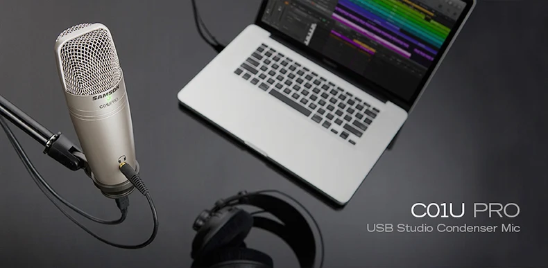 Samson C01U Pro с SP01 spider shock mount USB studio конденсаторный микрофон мониторинг в реальном времени для записи вещания