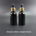 30 шт.лот рекламная акция 30 мл бутылка для эфирных масел черный стеклянный контейнер-капельница Женская Косметическая пустая баночка многоразовая коробка 1 унция