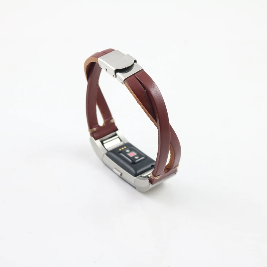 Сменный ремешок для Fitbit Charge 2 браслет с пульсометром мягкий из натуральной кожи