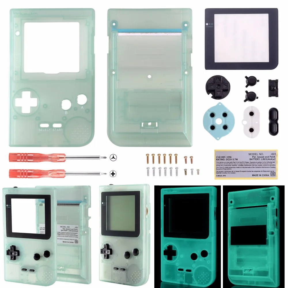 Сменный светящийся зеленый корпус набор кнопок для Nintendo Game Boy Pocket|sets for boys|set greenset