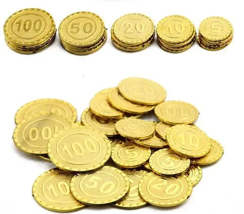 Пластиковые Золотые сокровища в виде монет математическая игрушка Расчётная