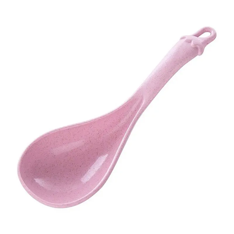 Пластиковая ложка для супа из пшеничной соломы изогнутая ручка ковш Небьющийся