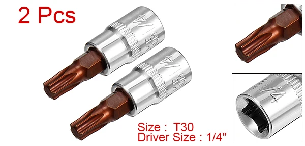UXCELL 2 шт. 3 5 дюймовый привод T30 Torx Bit Socket сталь S2 для затягивания болтов|Отвертка| |