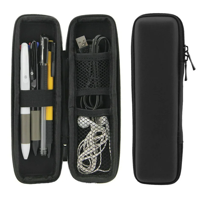 Black Pencil Case Portable EVA Hard Shell Pen Holder Office Kawaii Stationery Papeleria Pouch Earphone Storage Bag|Пеналы| |