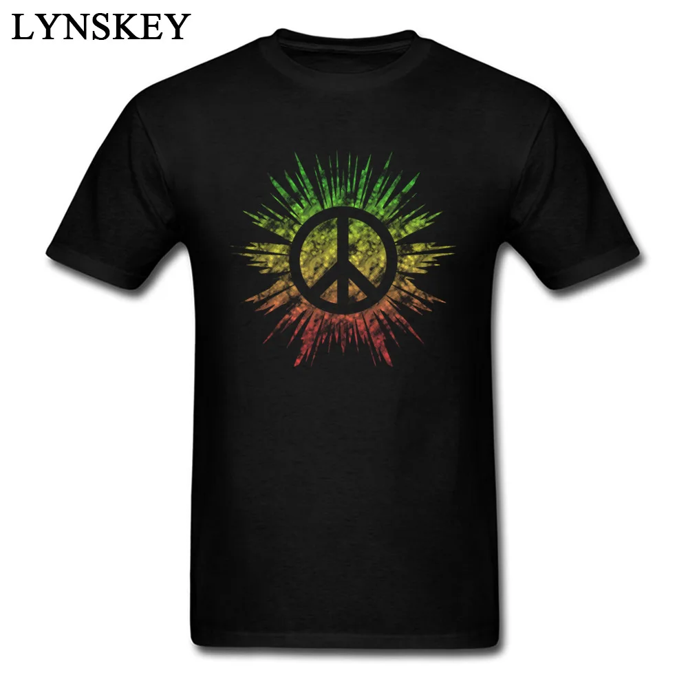Мужская футболка с круглым вырезом Rasta Peace Sign модная из 100% хлопка 3D принтом XXL |