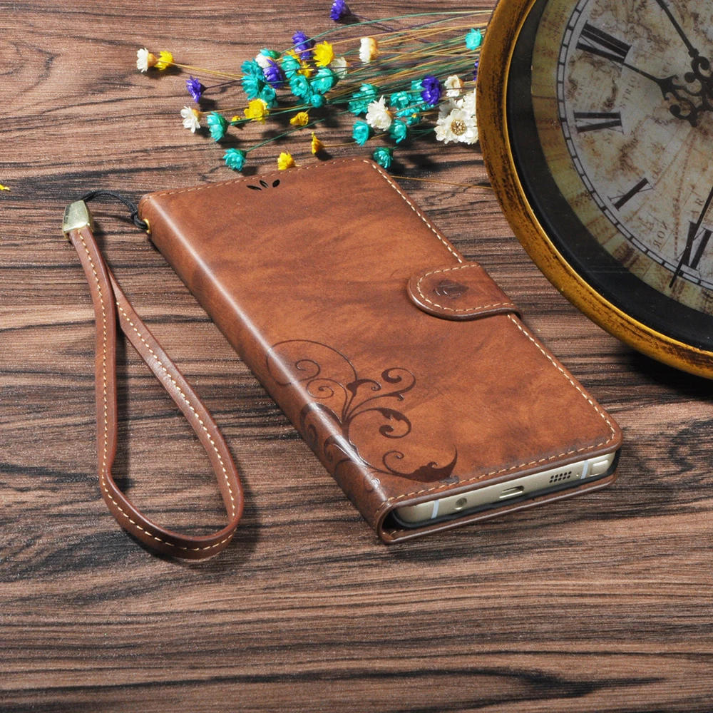 Newoer Luxury Retro Flip Case For samsung S7 edge PU Leather + Soft Silicon Wallet Cover mobile phone bag | Мобильные телефоны и