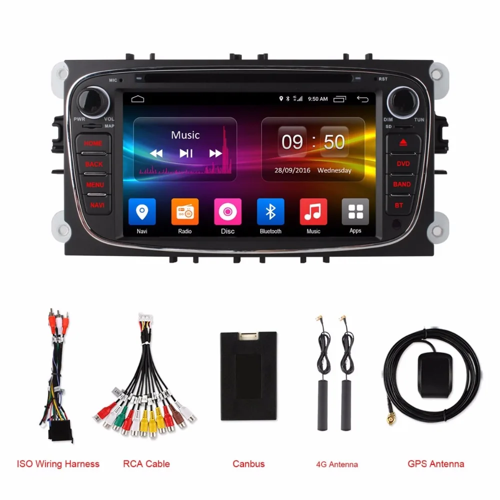 HD Восьмиядерный Android 6,0 2GB ram автомобильный DVD gps радио плеер для Ford Mondeo Focus C S MAX 2007 2008 2009 2010 2011 Kuga Galaxy