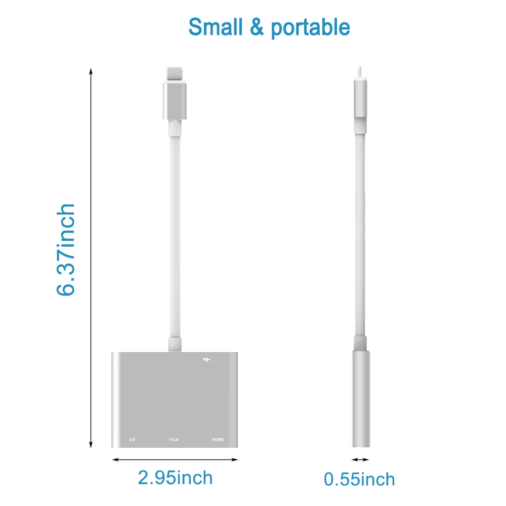 Высокое качество HDMI OTG кабель для Lightning/HDMI, VGA, AV аудио-видео HD адаптер для iPhone 11/X/XS/XR/8 P/8/7 P/6 S iPad Air/iPod