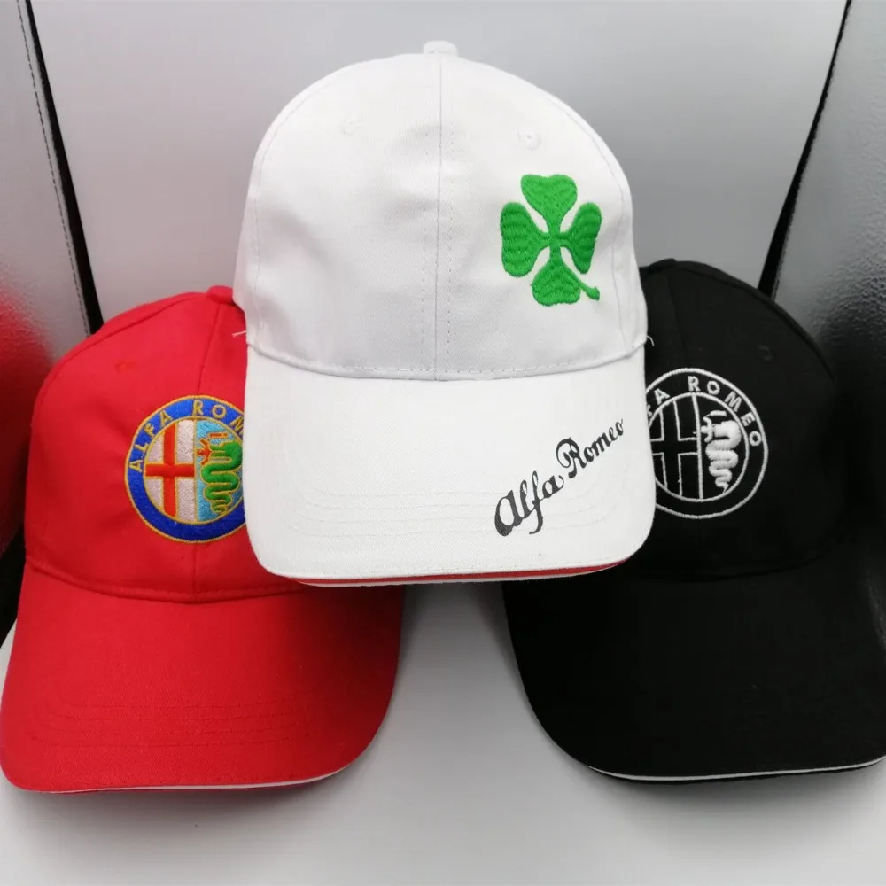 for Alfa Romeo Sportiva Quatrefoil Green Hat Cap Car Sline Logo Moto Racing Baseball Adjustable Casual 156 giulietta | Автомобили и