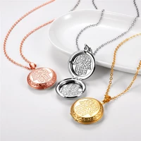 newest hot sale interesting vintage openable locket pendant necklace women jewelry rose goldyellow goldsteel color p3484g
