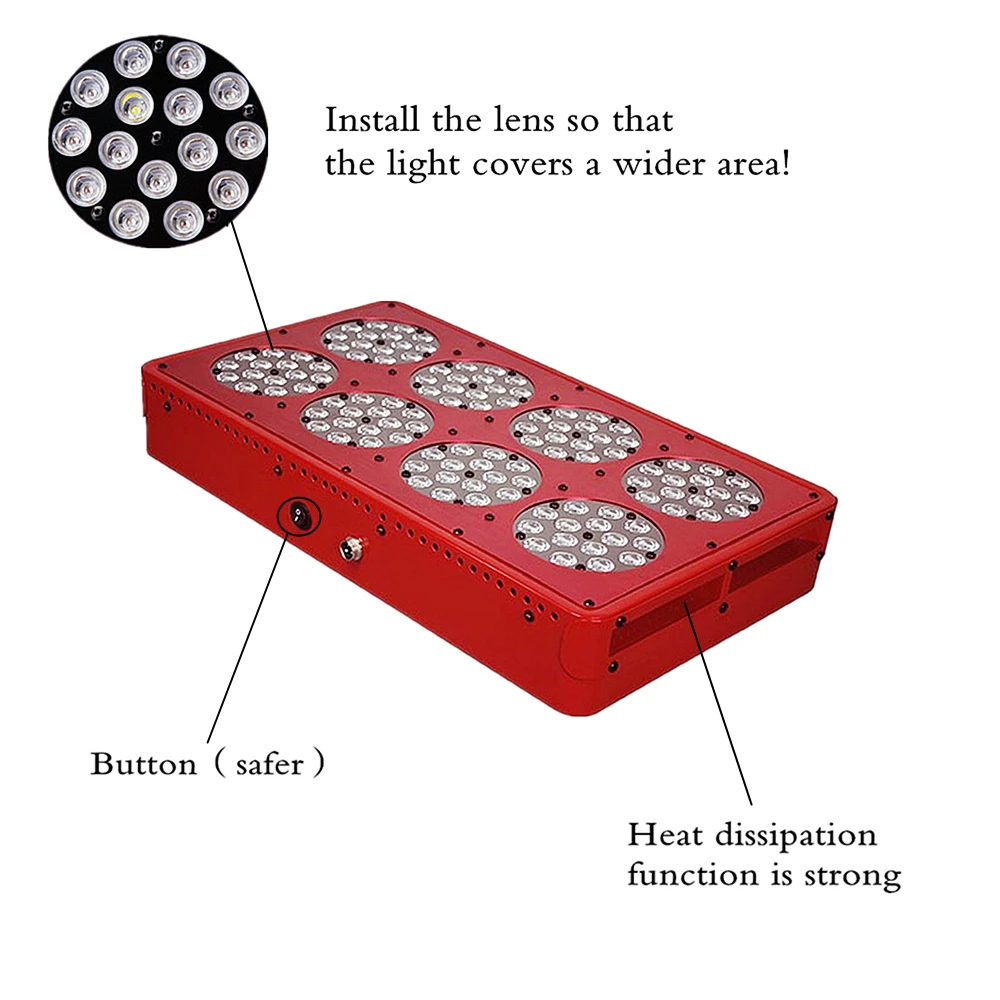 2 шт. Apollo 8 полный спектр 600 Вт Светодиодный светильник для выращивания 10 полос