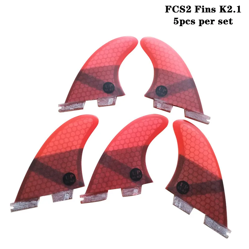 Доска для серфинга FCS2 Fin K2.1 черная/синяя/красная/зеленая из стекловолокна с